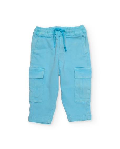 Bébé-Pantalon garçon avec taille élastiquée et cordon ajustable