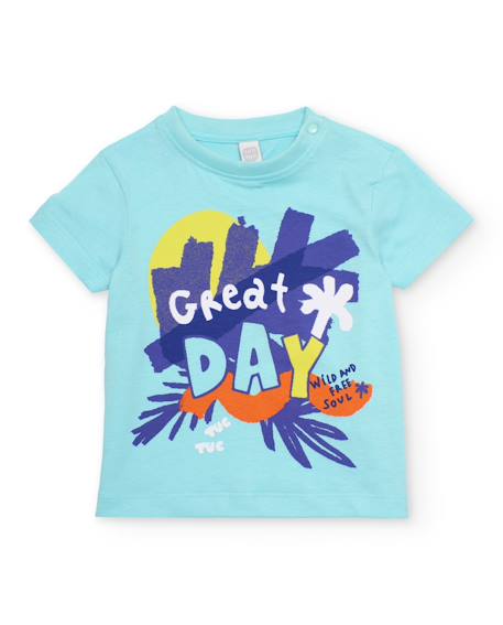 T-shirt garçon en maille avec fermeture à l’épaule  - vertbaudet enfant
