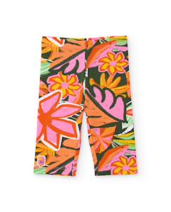 -Legging fille en maille avec imprimé floral grand format