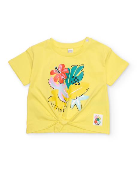 Bébé-T-shirt fille en maille avec nœud décoratif