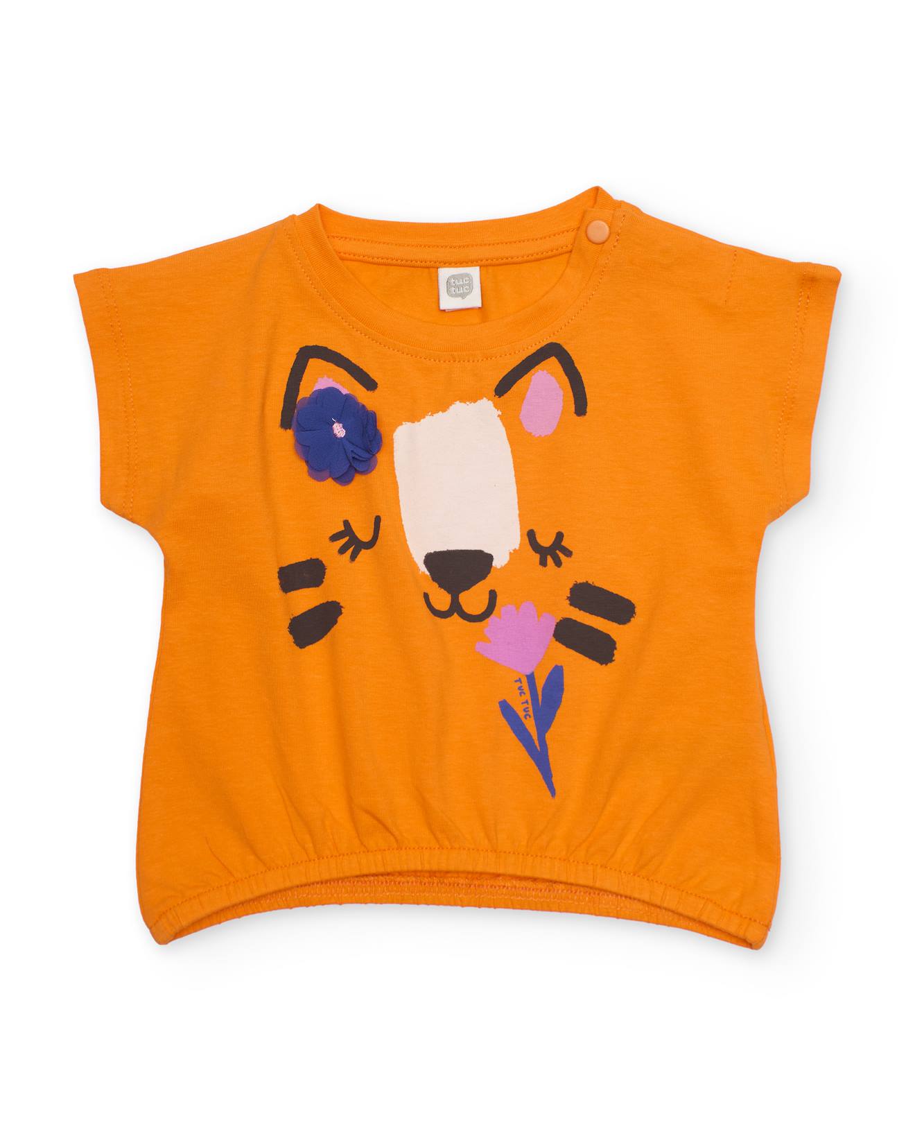 T-shirt Pour Fille En Maille Avec Bas lastiqu Orange 11 €