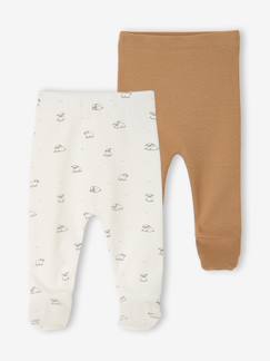 -Lot de 2 pantalons naissance à pieds