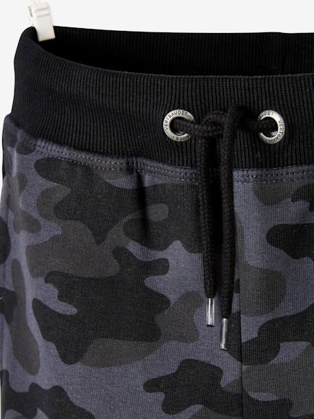 Pantalon de sport garçon en molleton motif camouflage noir imprimé 3 - vertbaudet enfant 