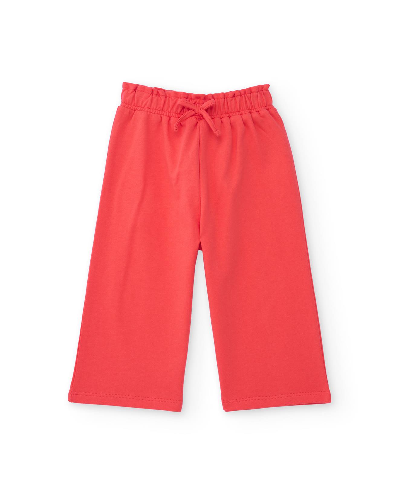Pantalon Fille En Maille Coupe Culotte Rouge