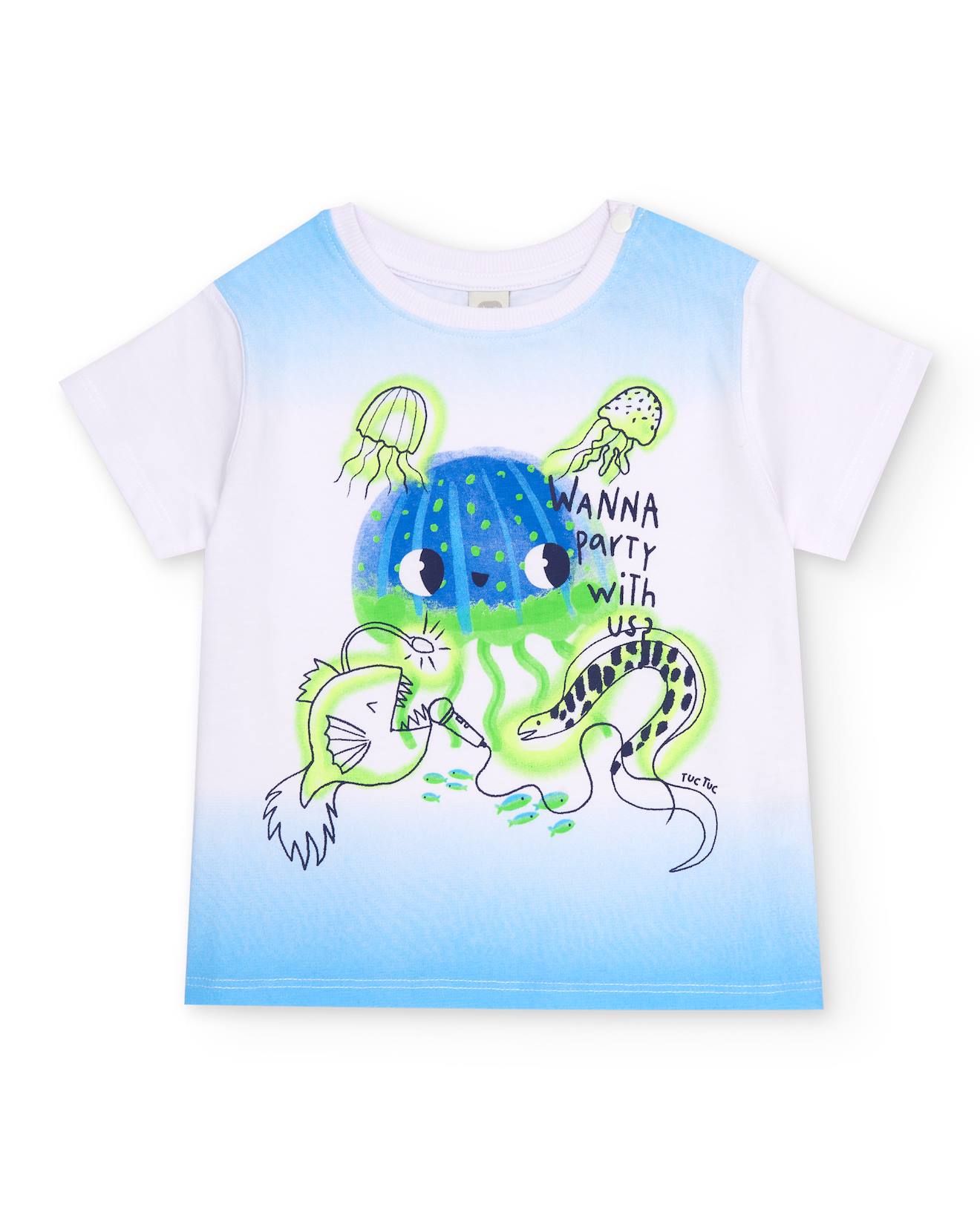 T-shirt Garçon En Maille Avec Dégradé Blanc
