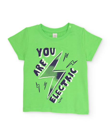 Bébé-T-shirt garçon en maille avec imprimé frontal
