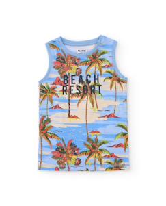 T-shirt garçon en maille avec imprimé tropical  - vertbaudet enfant