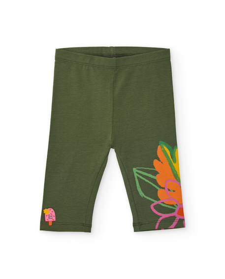 Bébé-Legging-Legging fille en maille avec détail imprimé