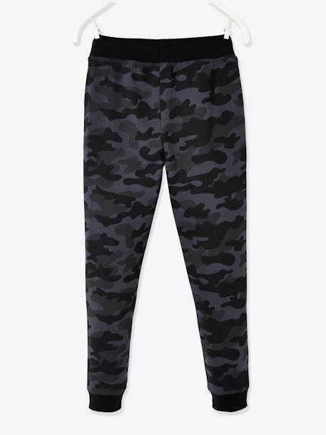 Pantalon de sport garçon en molleton motif camouflage noir imprimé 2 - vertbaudet enfant 