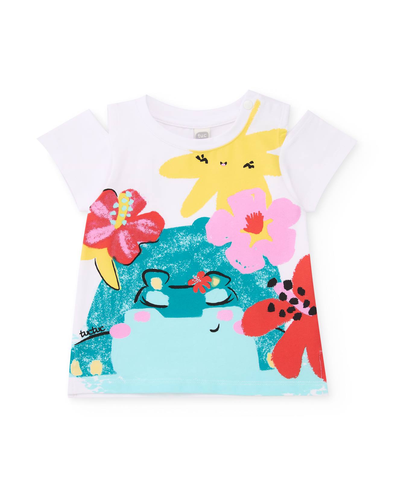 T-shirt Fille En Maille Avec Imprim Sur Le Devant Blanc 11 €