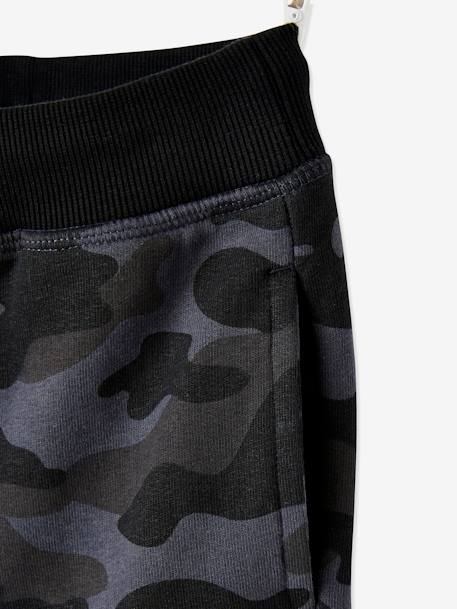 Pantalon de sport garçon en molleton motif camouflage noir imprimé 4 - vertbaudet enfant 