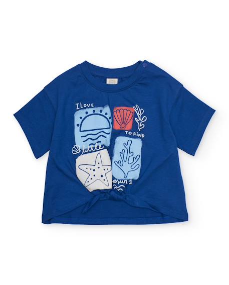 Fille-T-shirt, sous-pull-T-shirt pour fille en maille avec nœud décoratif au bas