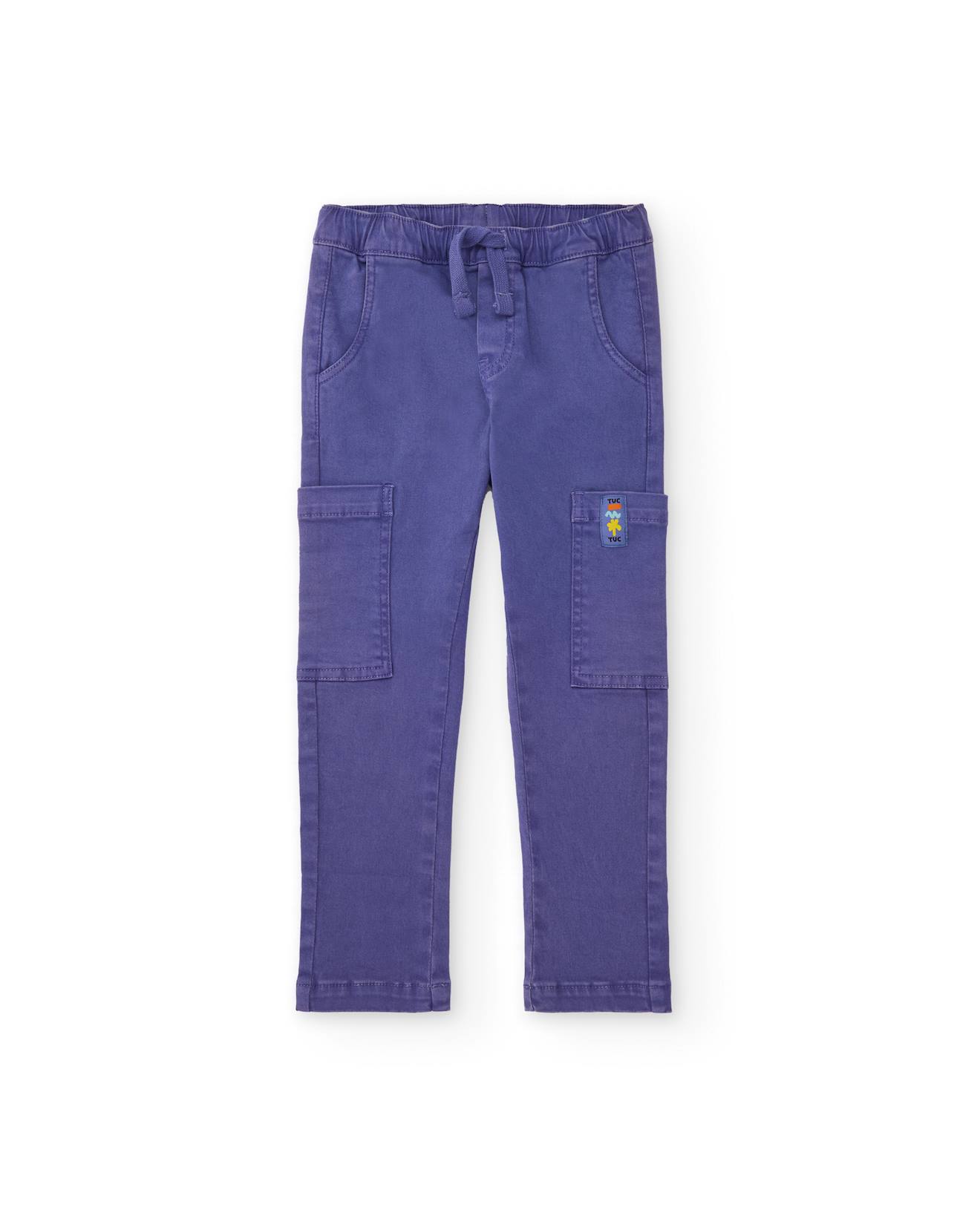 Pantalon Garçon En Tissu Tissé Avec Design Cargo Violet