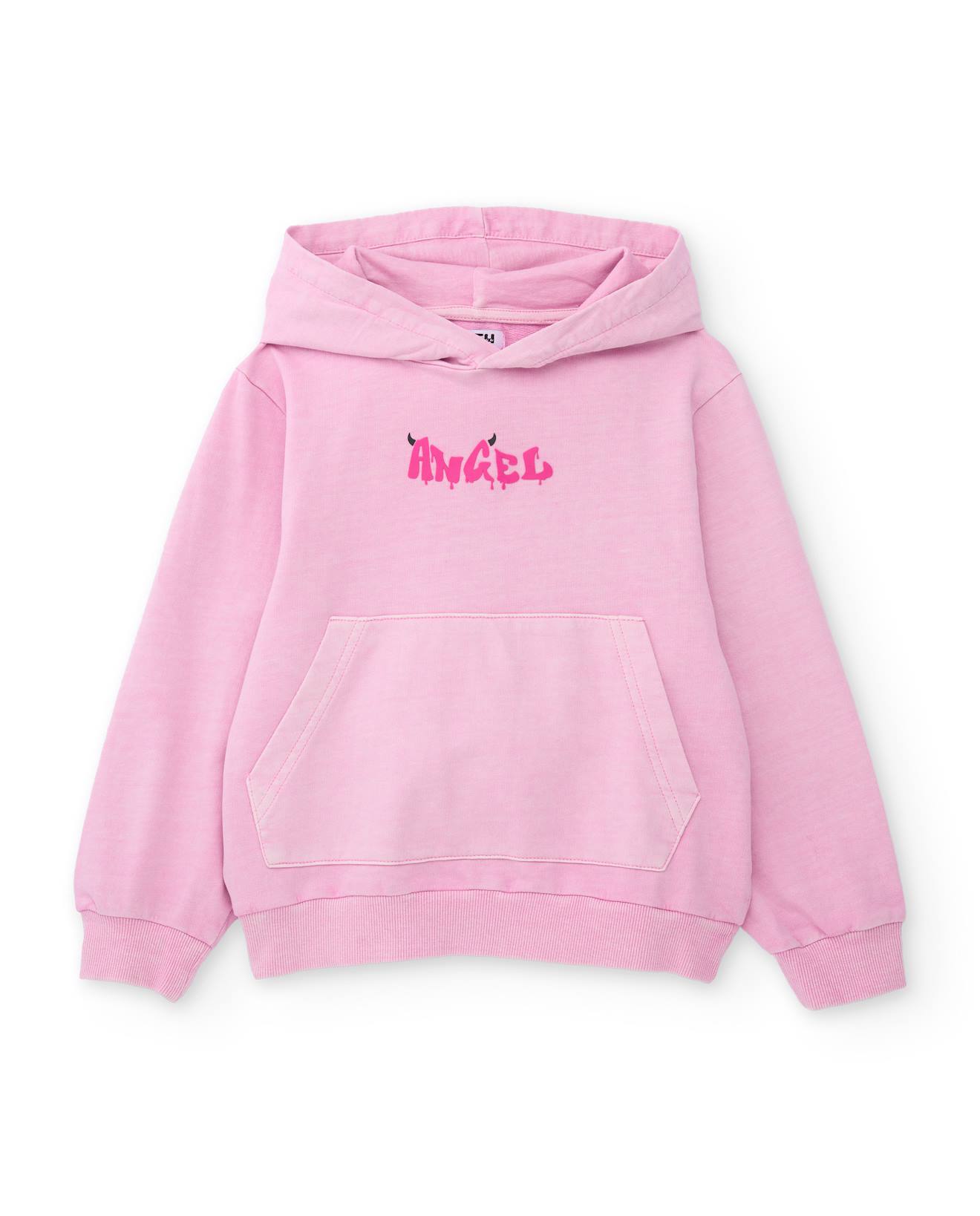 Sweat Fille En Maille Avec Poche Kangourou Rose 20 €