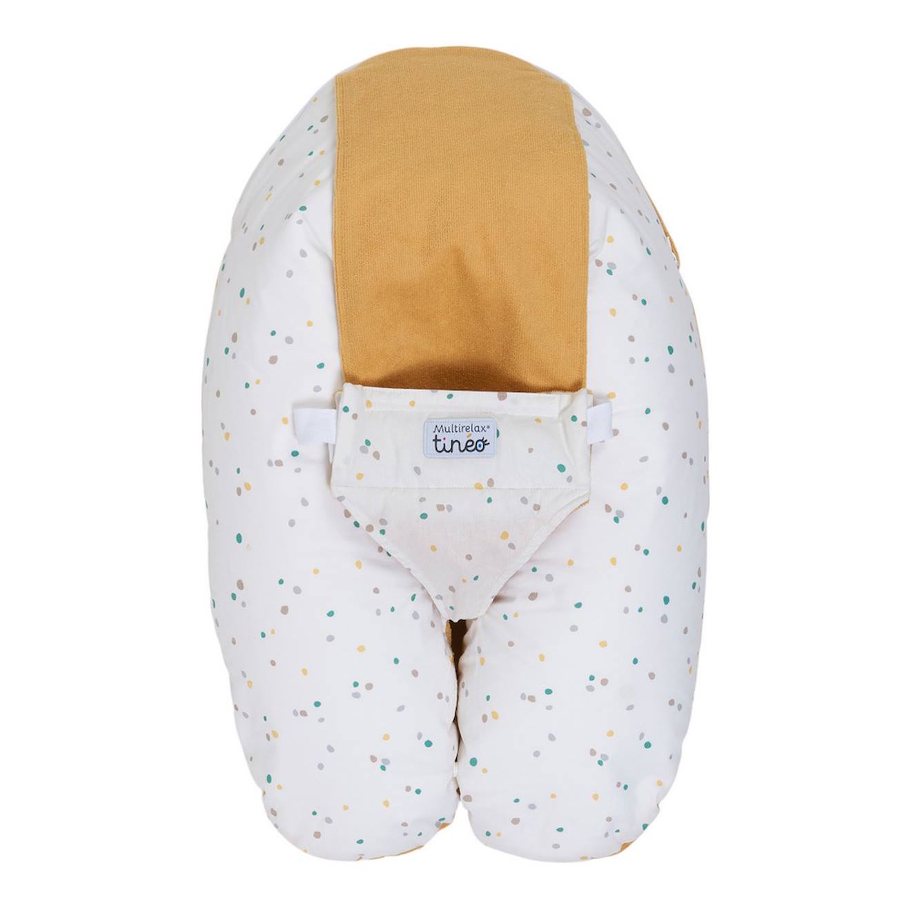 Coussin D'allaitement Et De Grossesse 3en1 Multirelax Éponge Jaune Pois Blanc