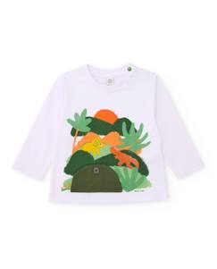 -T-shirt garçon en maille avec application avec bouton