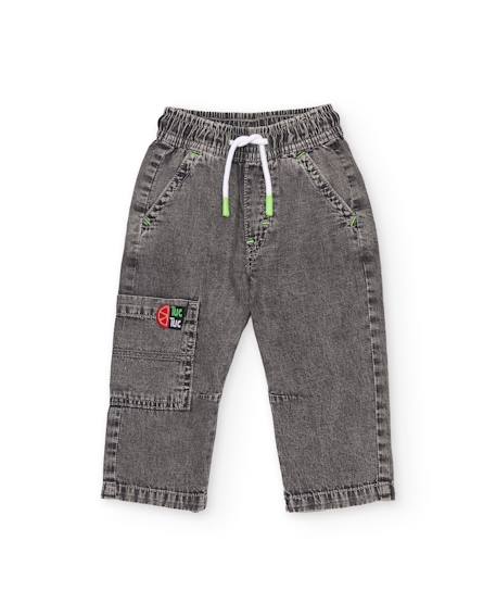 Pantalon garçon en denim effet délavé  - vertbaudet enfant