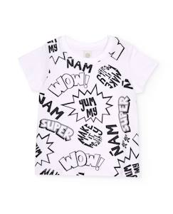 T-shirt garçon en maille au style bande dessinée  - vertbaudet enfant