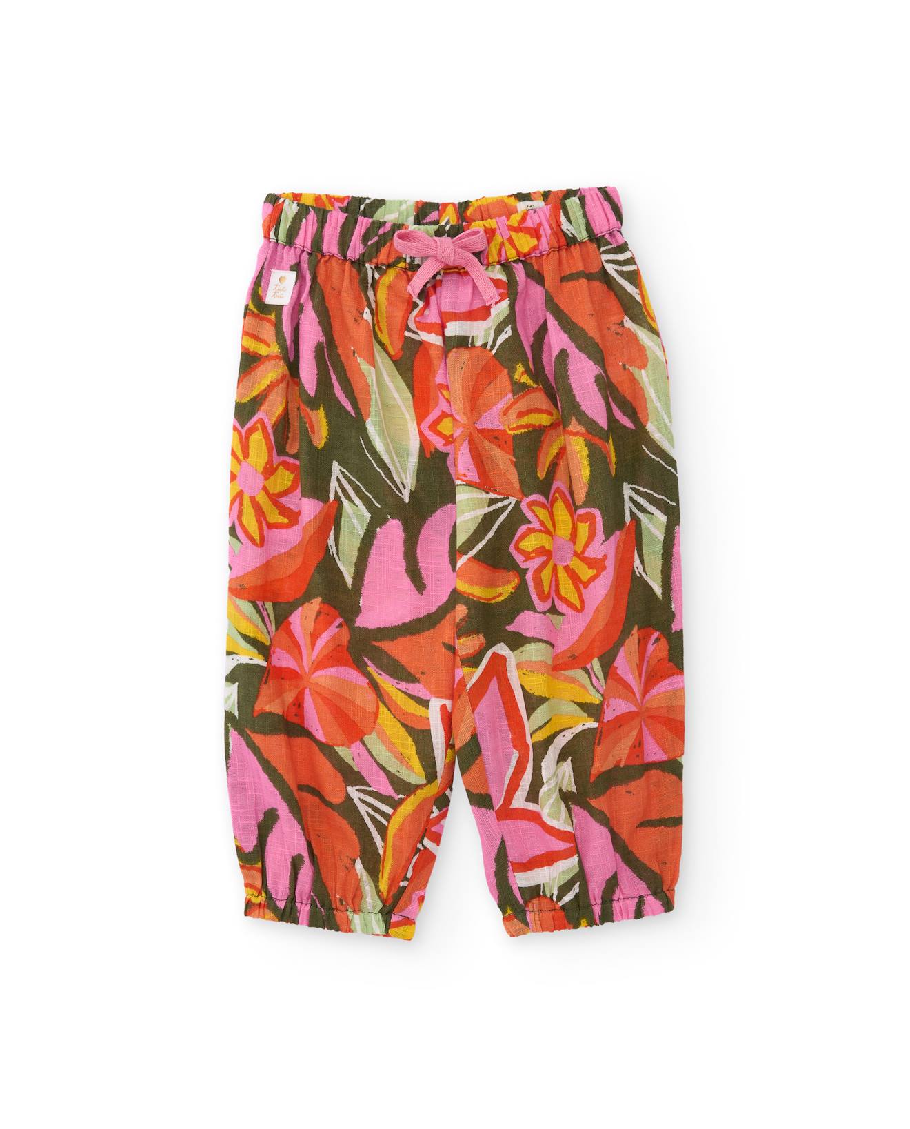 Pantalon Fille En Tissu Léger Orange