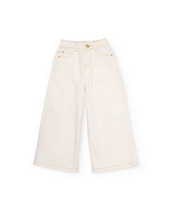 -Pantalon fille en tissu tissé à jambe large