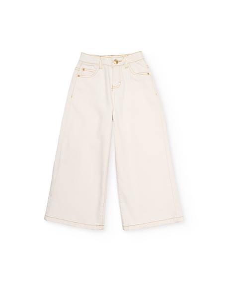 Fille-Pantalon-Pantalon fille en tissu tissé à jambe large