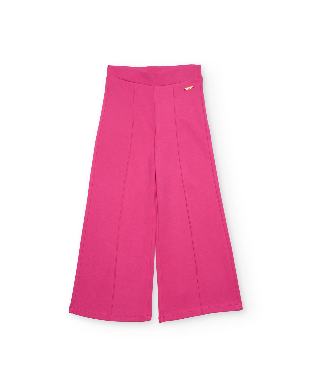 Pantalon Fille En Maille Avec Coutures Décoratives Rose