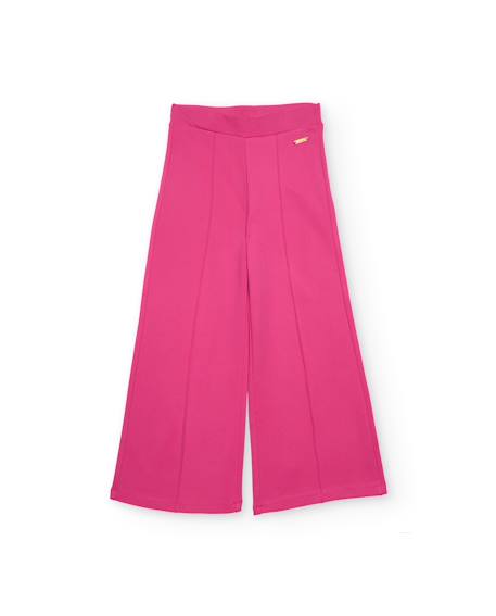Fille-Pantalon-Pantalon fille en maille avec coutures décoratives
