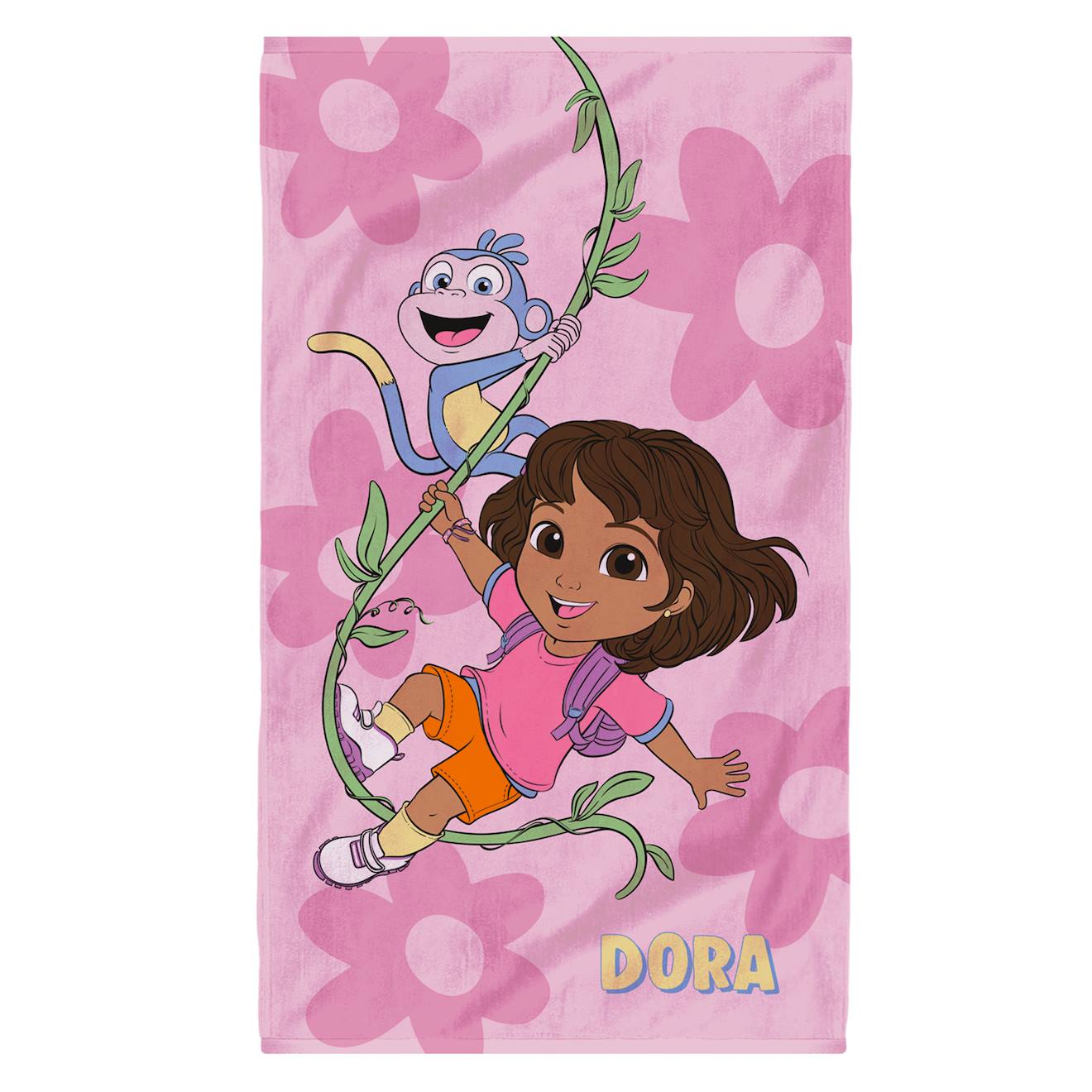Drap De Plage Et De Bain Imprimé 100% Coton, Dora Flower Rose