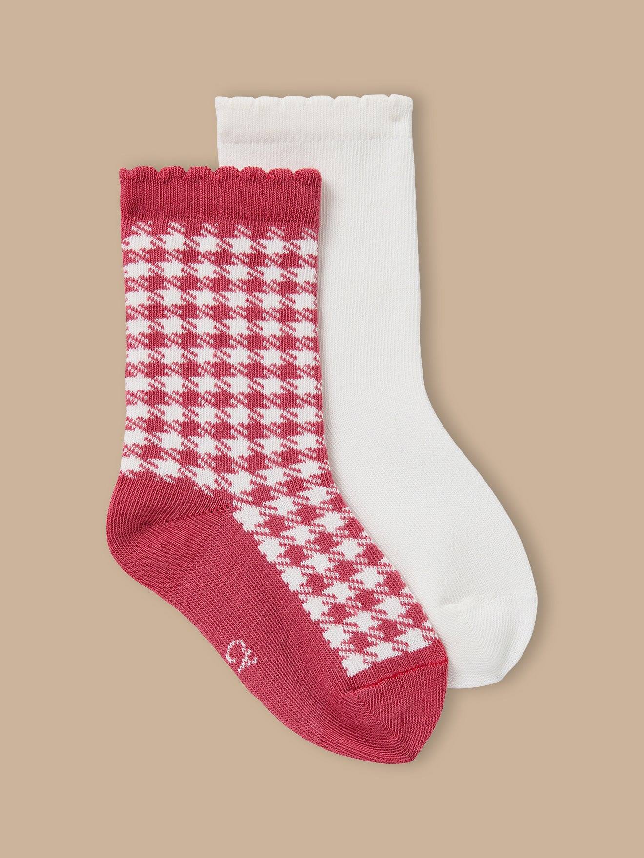 Lot De 2 Paires De Chaussettes Vichy Fille Vichy Rouge 13 €