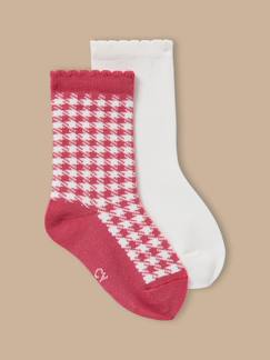 -Lot de 2 paires de chaussettes vichy fille