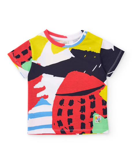 Bébé-T-shirt garçon en maille avec imprimé abstrait