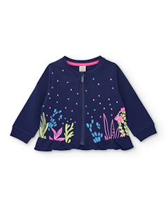 Sweat-shirt fille en maille avec volant au bas  - vertbaudet enfant