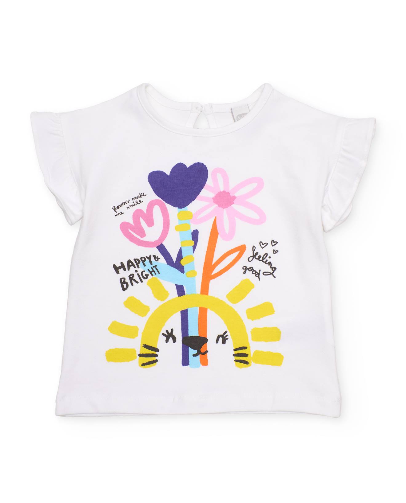 T-shirt Pour Fille En Maille Avec Volants Aux Manches Blanc 8 €