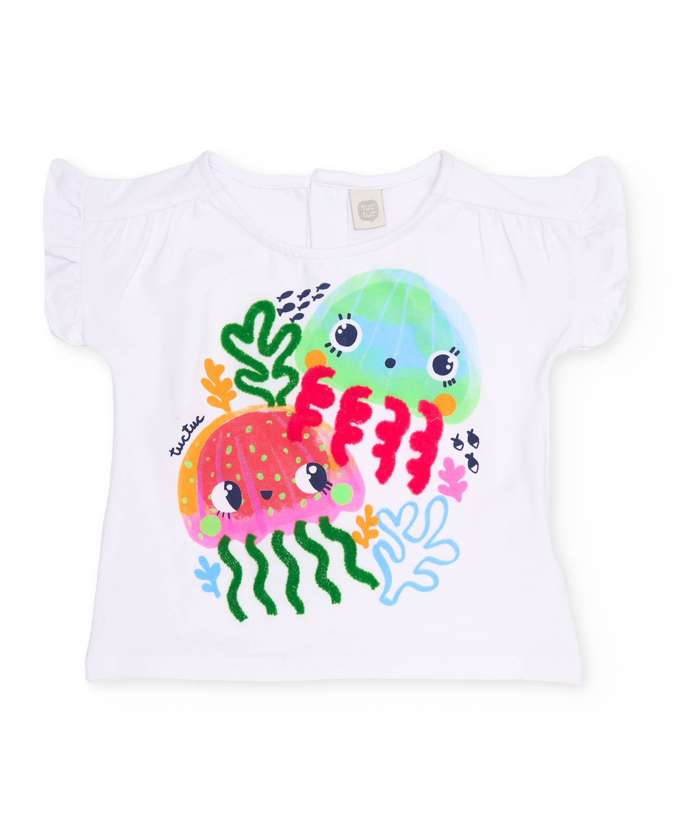 T-shirt Fille En Maille Avec Dtails Ocaniques Blanc 15 €