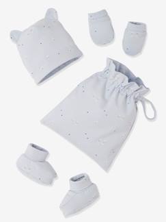 Bébé-Kit bonnet + chaussons + gants et sac bébé