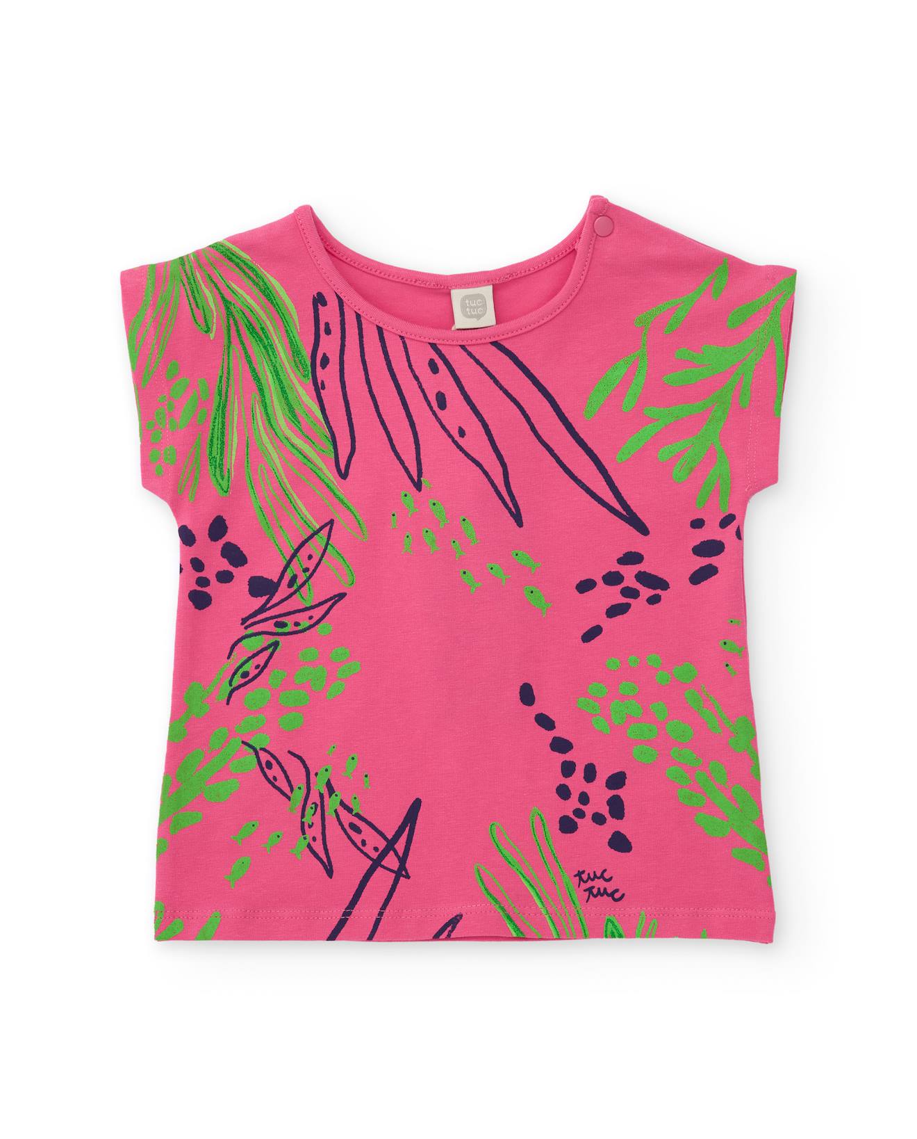 T-shirt Fille En Maille Avec Fermeture Lpaule Rose 7 €