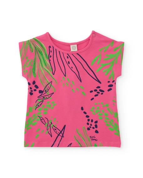 Bébé-T-shirt fille en maille avec fermeture à l’épaule
