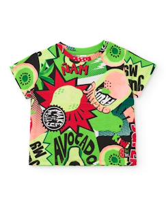 Garçon-T-shirt, polo, sous-pull-T-shirt-T-shirt garçon en maille avec imprimé bande dessinée