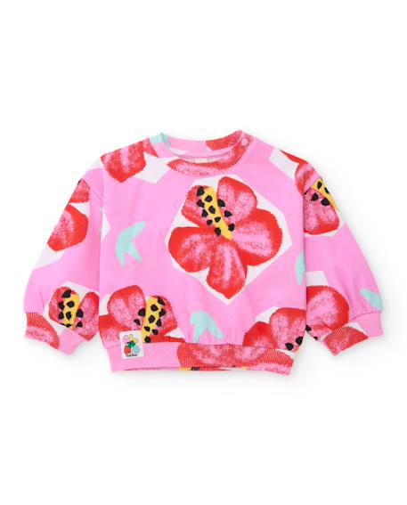 Bébé-Sweat-shirt fille en maille avec imprimé floral