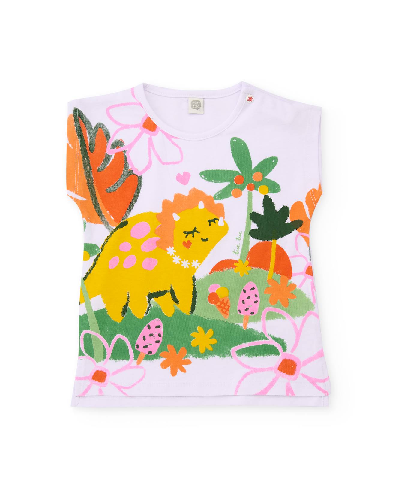 T-shirt Fille En Maille Avec Imprim Dinosaure Blanc 10 €