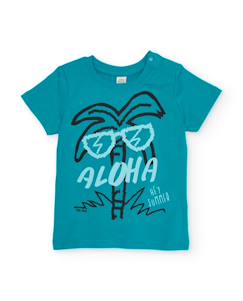 Garçon-T-shirt, polo, sous-pull-T-shirt-T-shirt garçon en maille avec imprimé palmiers