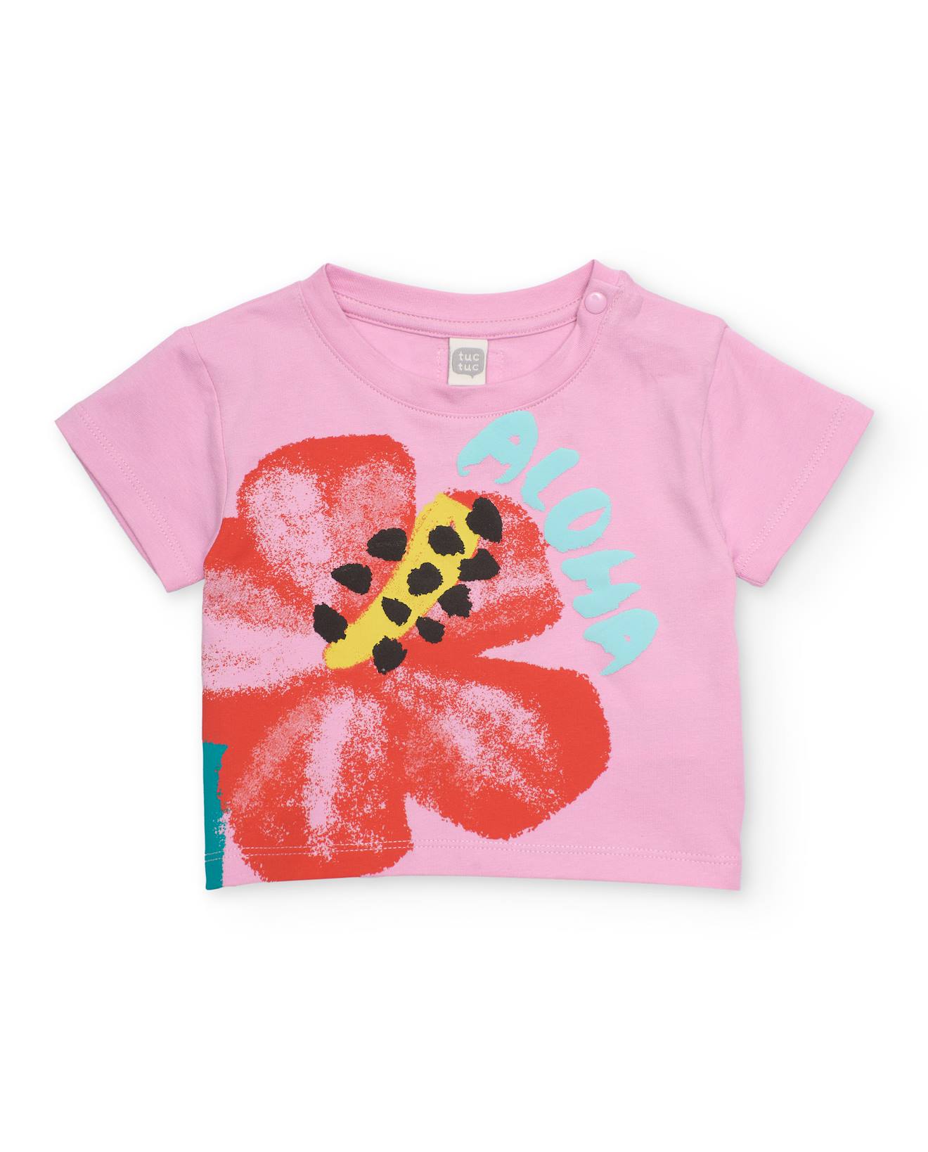 T-shirt Fille En Maille Avec Grand Imprim Floral Rose 15 €