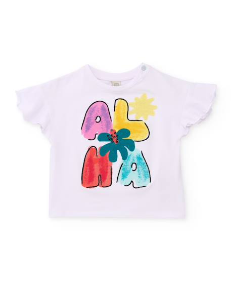 Bébé-T-shirt, sous-pull-T-shirt-T-shirt fille en maille avec manches à volant