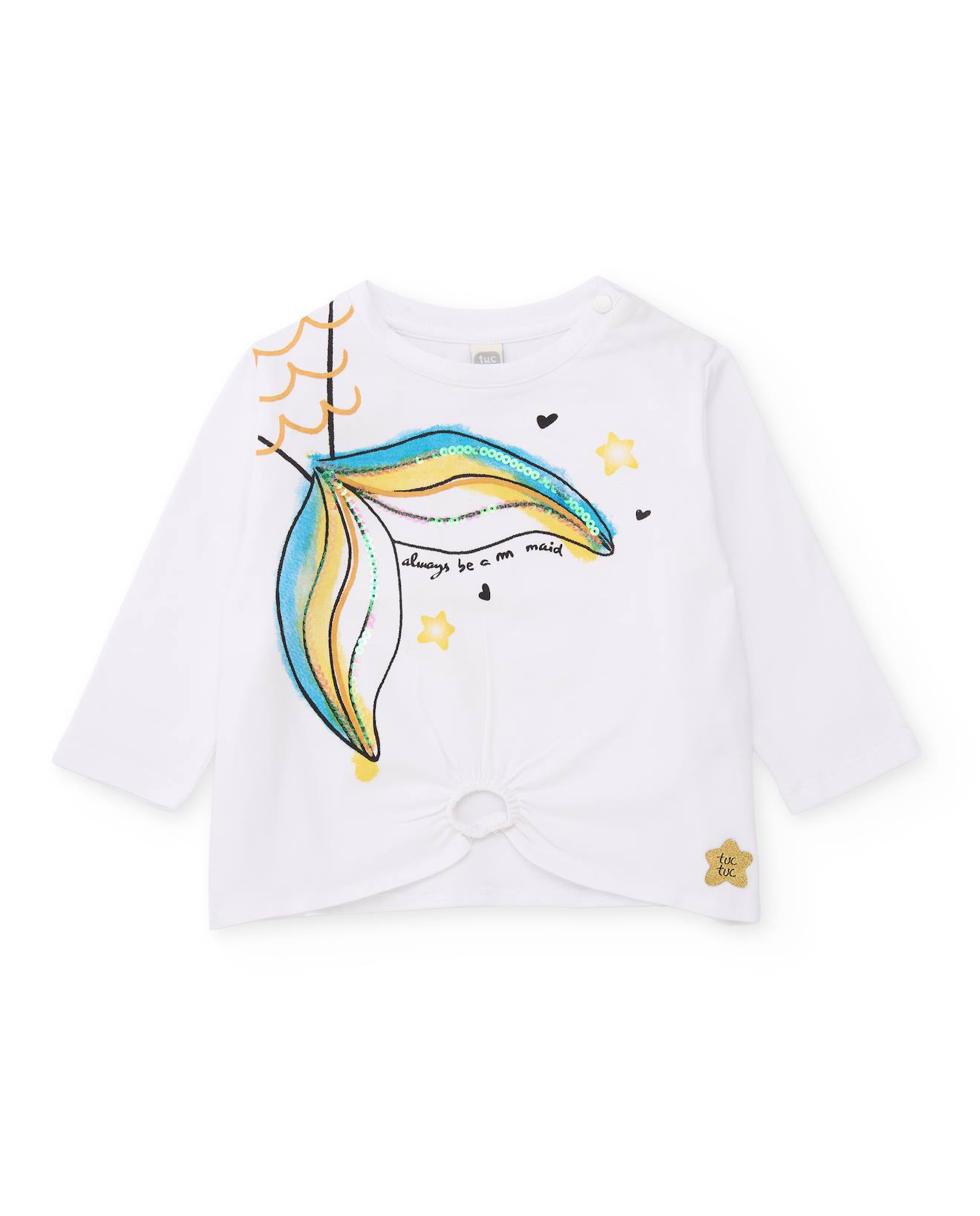T-shirt En Maille Pour Fille Avec Détails Brillants Blanc