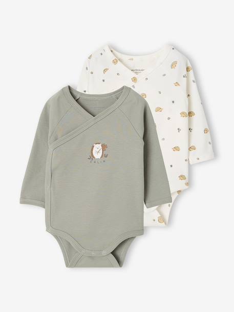 Bébé-Lot de 2 bodies naissance manches longues 