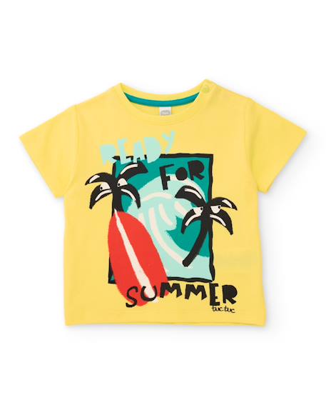 T-shirt garçon en maille avec imprimé estival  - vertbaudet enfant
