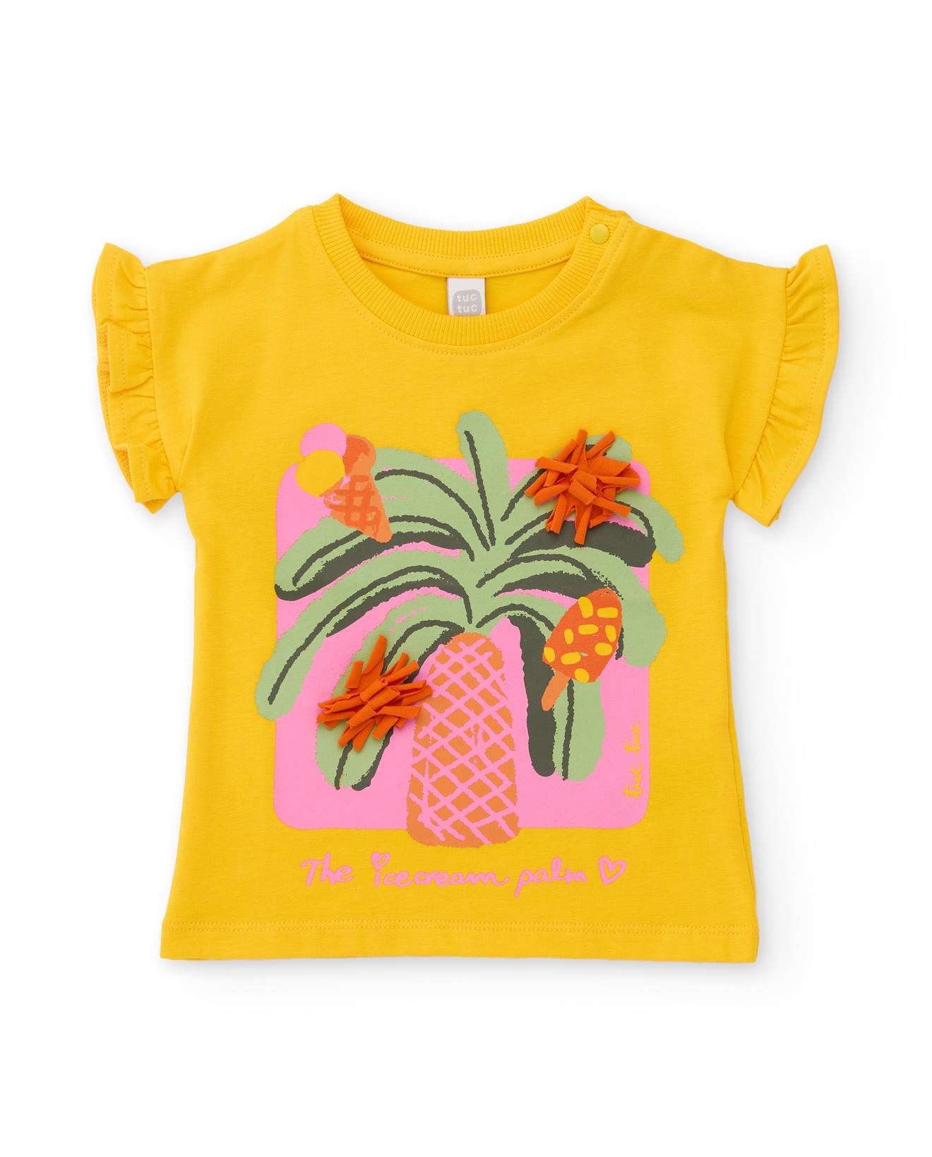 T-shirt Fille En Maille Avec Dtails En Relief Jaune 15 €