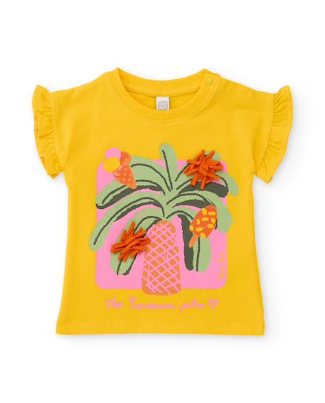 Bébé-T-shirt fille en maille avec détails en relief
