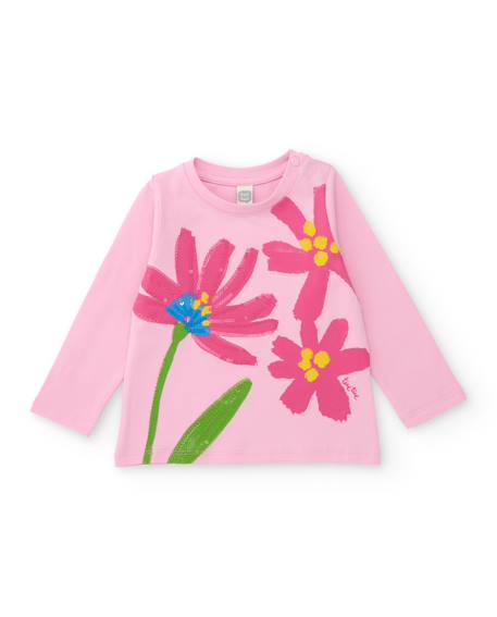 Bébé-T-shirt, sous-pull-T-shirt-T-shirt fille en maille avec détails brillants