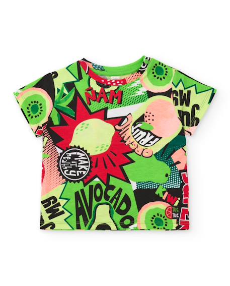 Bébé-T-shirt garçon en maille avec imprimé bande dessinée